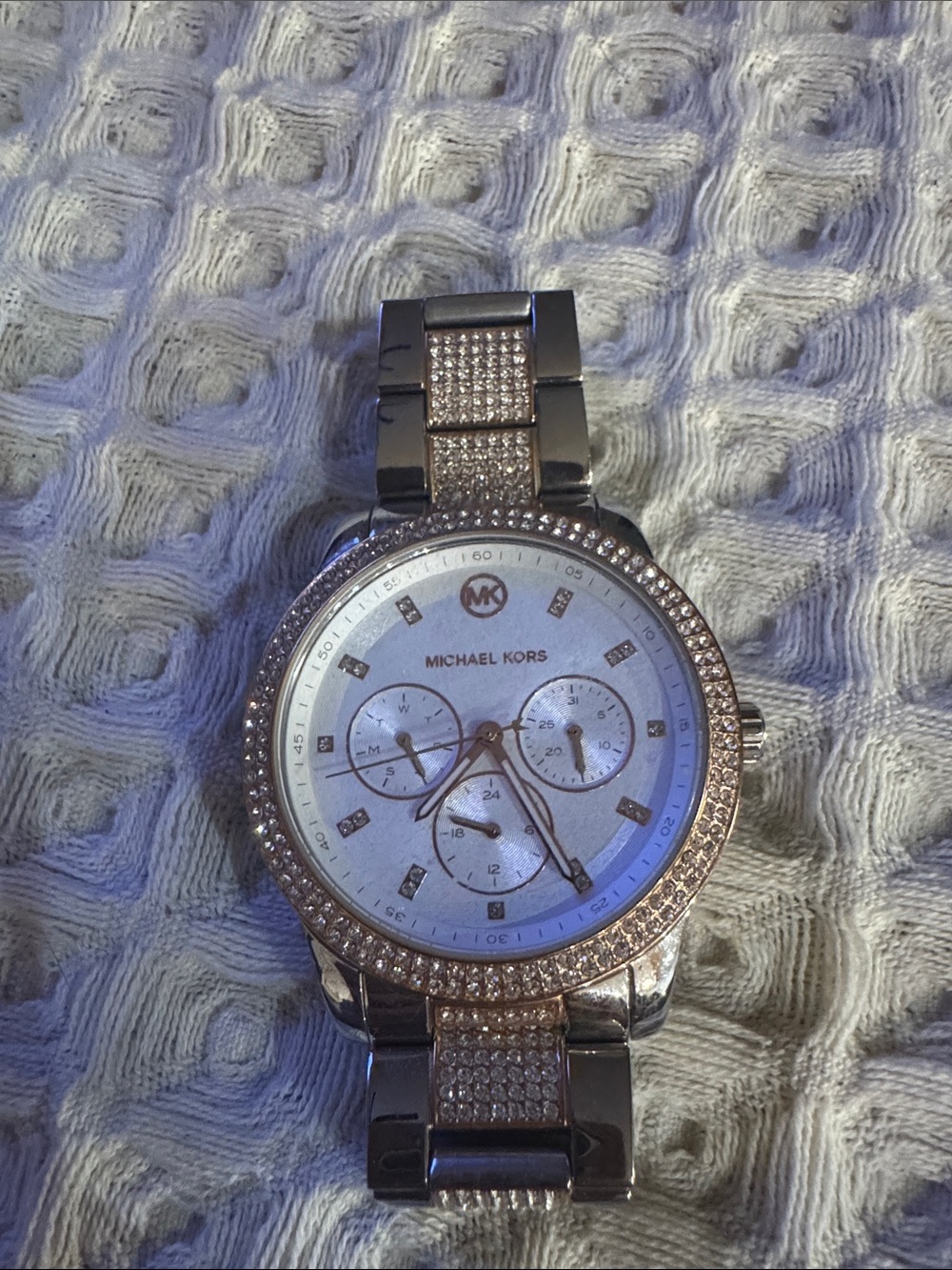 Michael Kors Rose Gold Crystal-Embellished Women's Bracelet Watch